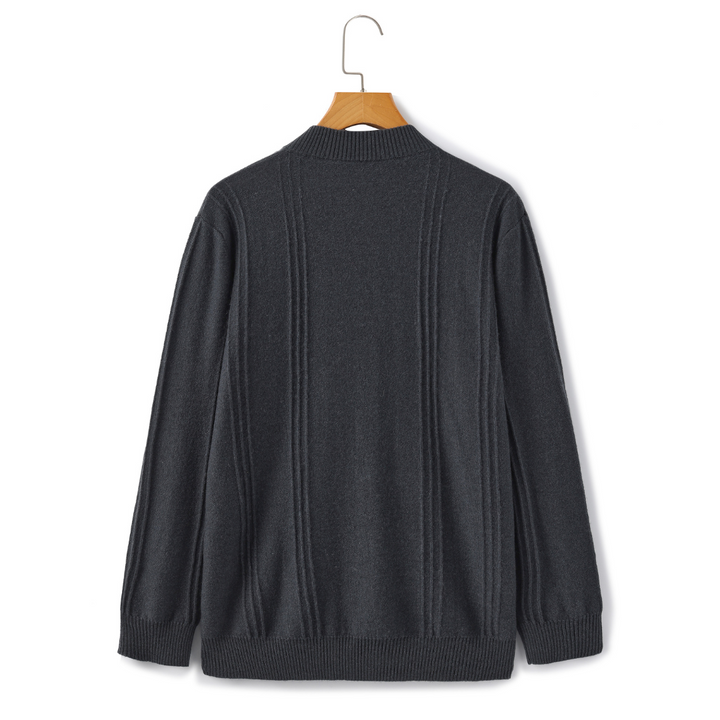 Vittorio | 100% Cashmere Mezza Zip a Coste