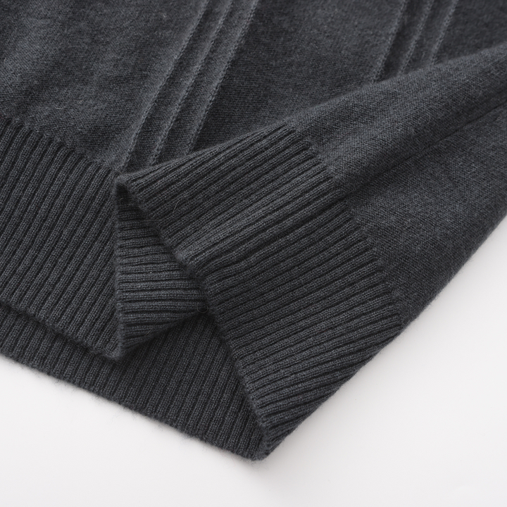 Vittorio | 100% Cashmere Mezza Zip a Coste