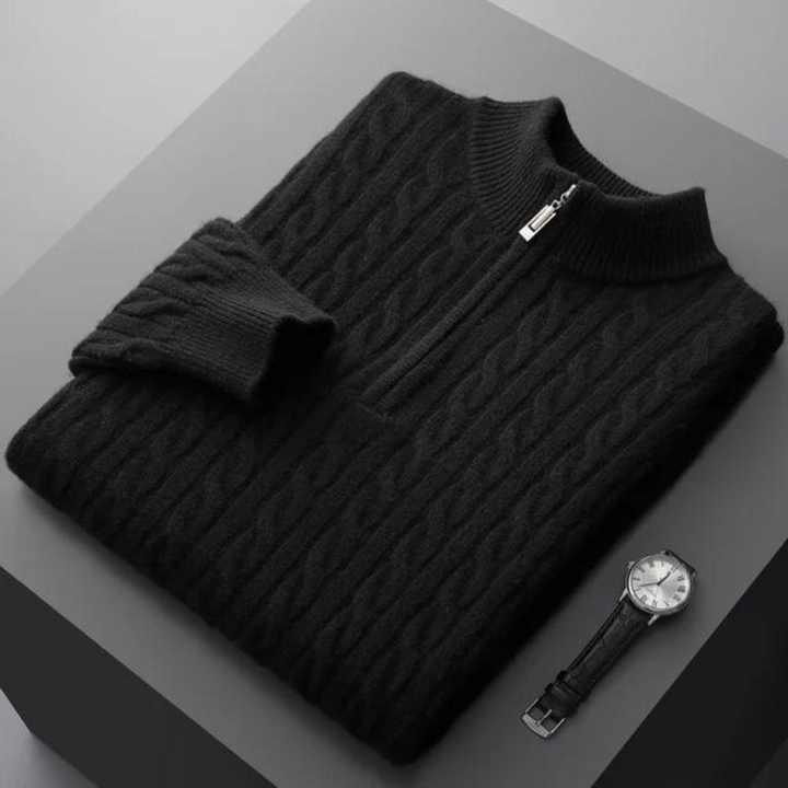 Marcello | 100% Cashmere Tessuto Mezza Zip