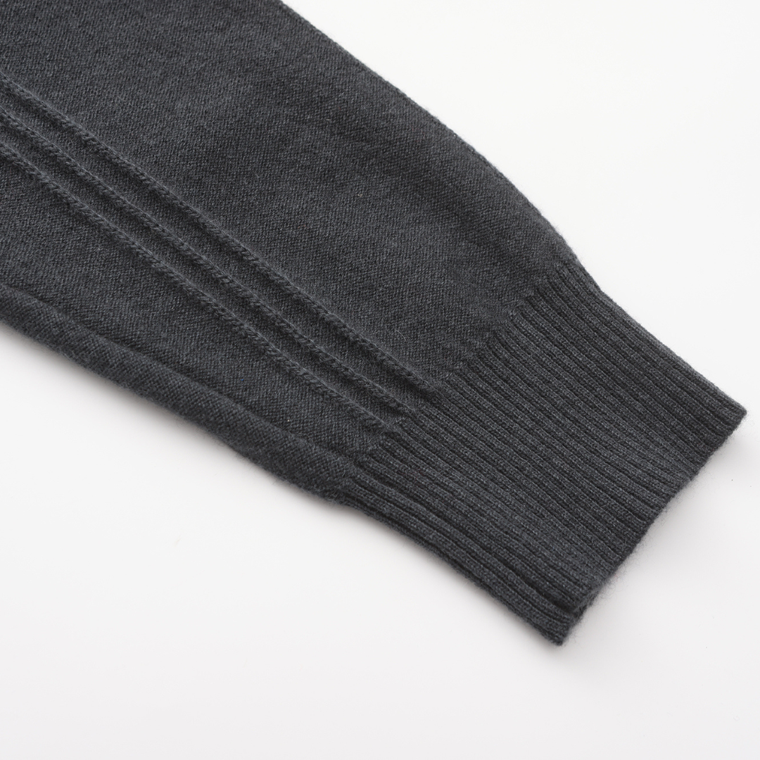 Vittorio | 100% Cashmere Mezza Zip a Coste